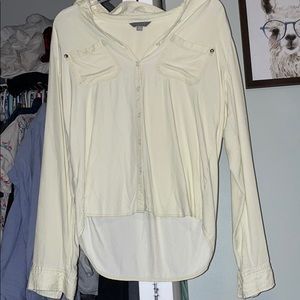 Yellow button up shirt